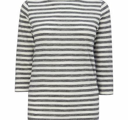 Bhs Black/White 3/4 Sleeve Stripe Tee, black/white