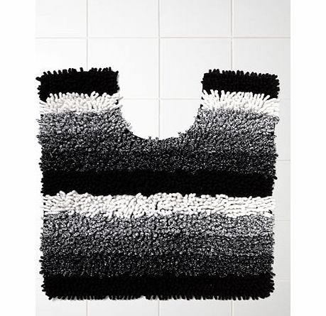 Black/white Chenille Stripe Pedestal Mat,