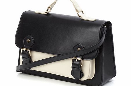 Bhs Black/White Formal Satchel Bag, black/white