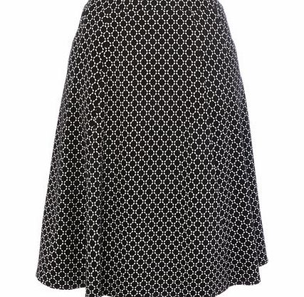 Bhs Black/White Geo Texture Print Skirt, black/white