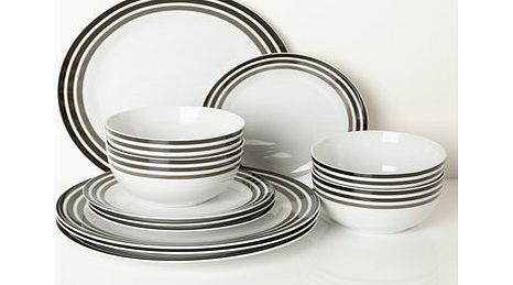 Bhs Black/white Stripe 12 piece dinner set,