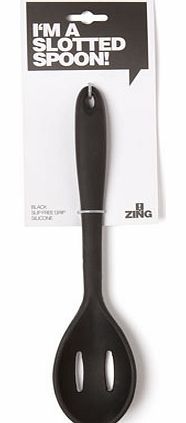 Bhs Black Zing Silicone Slotted Spoon, black