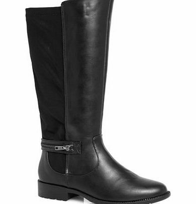 Bhs Black Zip Extra Wide Riding Boots, black