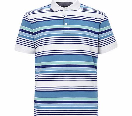 Bhs Block Stripe Jersey Polo, Blue BR52J11GBLU