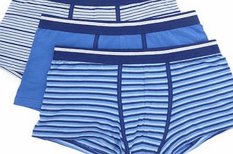 Bhs Blue 3 Pack Stripe Hipsters, Blue BR60H10GBLU