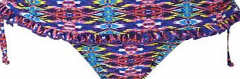 Bhs Blue And Pink Carnival Print Frill Bikini