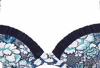 Bhs Blue and White Oriental Floral Print Underwired