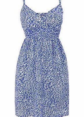 Bhs Blue And White Petal Print Kitty Dress,