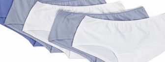 Bhs Blue and White Plain 5 Pack Short Briefs,