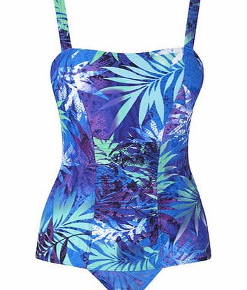 Bhs Blue Animal Print Tummy Control Swimsuit, blue