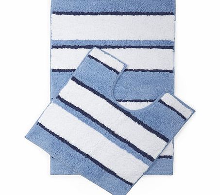 Bhs Blue Brooklyn stripe bath mats, blue multi