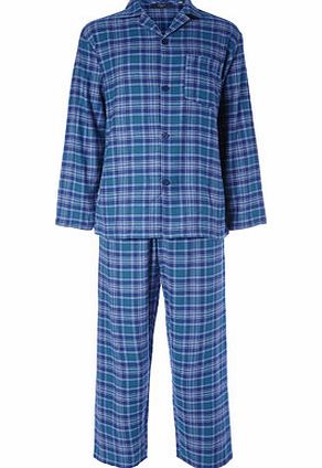 Bhs Blue Brushed Cotton Pyjamas, Blue BR62J25FBLU