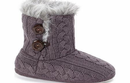 Bhs Blue Cable Knit Bootie Slipper, blue 6007021483