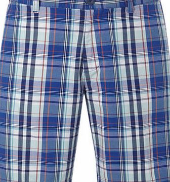 Bhs Blue Check Chino Shorts, Red BR57H04GRED