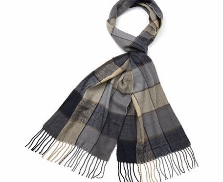 Bhs Blue Check Woven Scarf, Blue BR63S10FBLU
