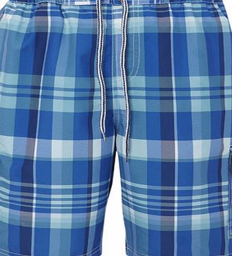 Bhs Blue Checked Cargo Swim Shorts, Blue BR57S01GBLU