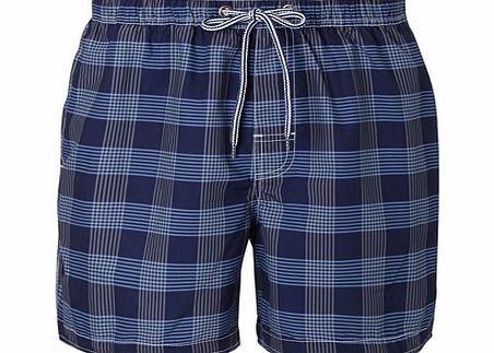 Blue Checked Swim Shorts, Blue BR57S02ENVY
