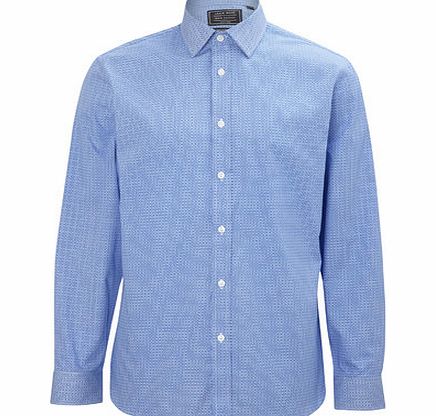 Bhs Blue Circle Print Tailored Fit Long Sleeve