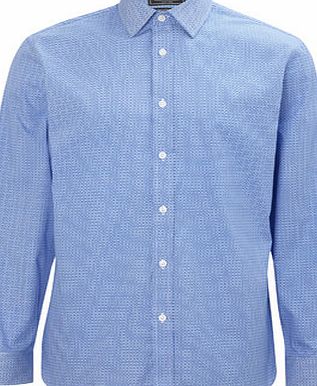 Bhs Blue Circle Print Tailored Fit Shirt, Blue