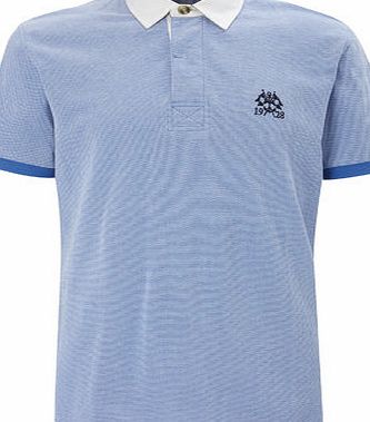 Bhs Blue Contrast Collar Rugby Polo Shirt, Blue
