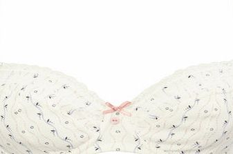 Bhs Blue/Coral Print Underwired Bra, pale pewter