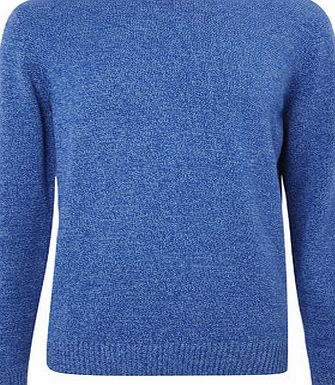 Bhs Blue Cotton Twist Crew Neck Jumper, Blue