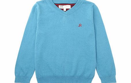 Bhs Blue Cotton V Neck Jumper, blue 1621791483