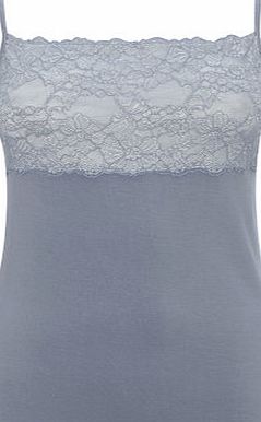 Bhs Blue/ Cream Lace Contrast Panel Premium Vest,
