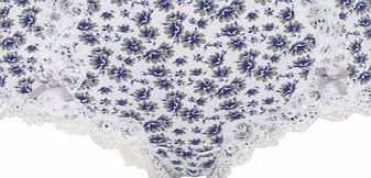 Bhs Blue Daisy Print Short, nat suede 4803768014