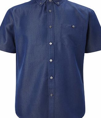 Bhs Blue Denim Look Shirt, Blue BR51P03FBLU