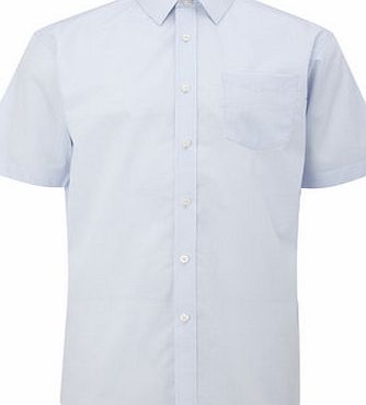 Bhs Blue Dot Texture Regular Fit Cotton Shirt, Blue
