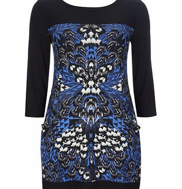 Bhs Blue Feather Block Tunic, blue 12035801483