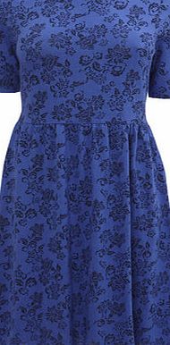 Bhs Blue Floral Jacquard Skater Dress, blue 2424641483