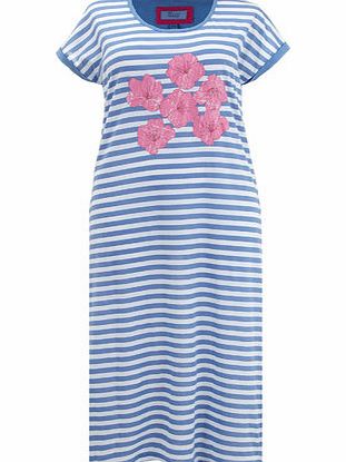 Bhs Blue Floral Long Nightdress, blue 12613831483