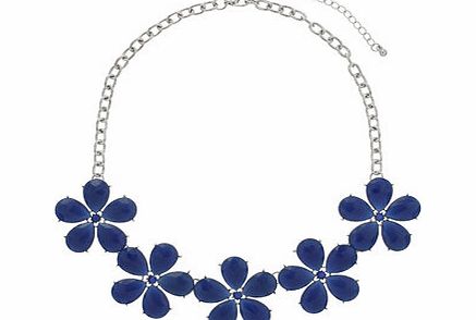 Bhs Blue Flower Statement Necklace, blue 12173861483