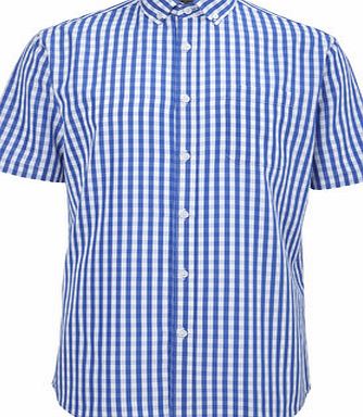 Bhs Blue Gingham Soft Touch Shirt, Blue BR51S15GBLU
