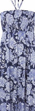 Bhs Blue Great Value Paisley Print Jersey Dress,