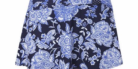 Bhs Blue Great Value Paisley Print Skirtini, blue