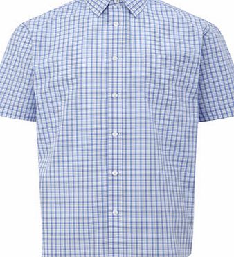 Bhs Blue Highlight Window Check Regular Fit Shirt,