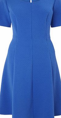 Bhs Blue Jacquard Fit n Flare Dress, blue 356821483