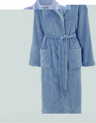 Bhs Blue Ladies Shawl Collar Robe, blue 733191483