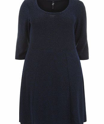 Bhs Blue Metallic Skater Dress, blue 12612871483