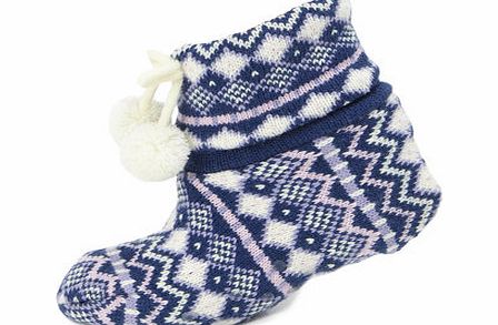 Bhs Blue Multi Bootie Slipper Socks, blue multi