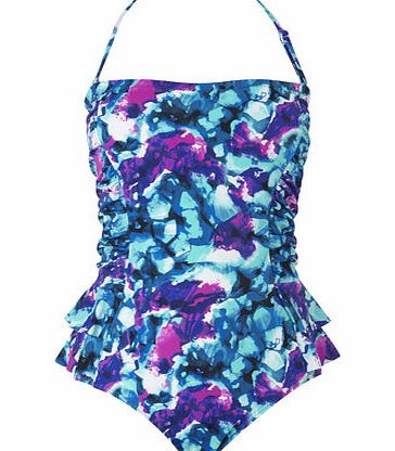 Bhs Blue Multi Digital Nature Peplum Suit, blue