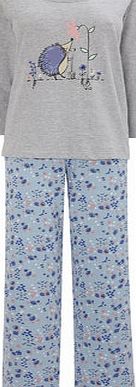 Bhs Blue Multi Hedgehog Pyjama Set, blue multi
