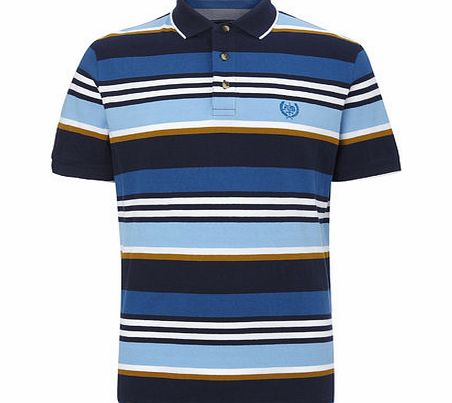 Bhs Blue Multi Stripe Polo Shirt, Blue BR52P28FBLU