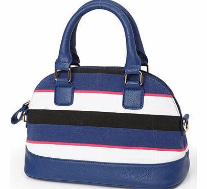 Bhs Blue Multi Stripy Mini Grab Bag, blue multi