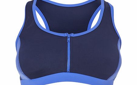 Bhs Blue Multi Zip Sports Bikini Top, blue multi