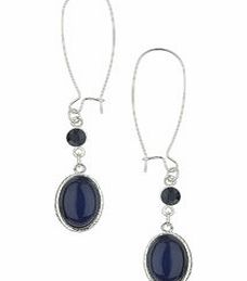 Bhs Blue Oval Long Drop Earrings, navy 12178840249