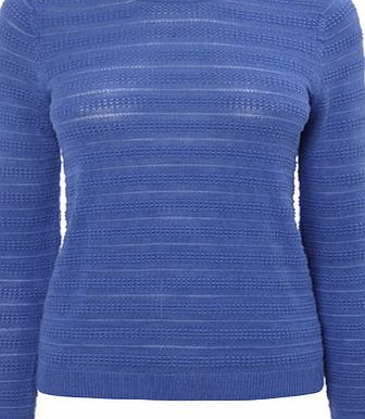 Bhs Blue Petite Textured Stitch Jumper, blue 420241483